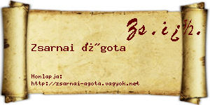 Zsarnai Ágota névjegykártya